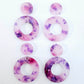 33mm JACARANDA PETAL Acrylic MINI HOOPS, with toppers