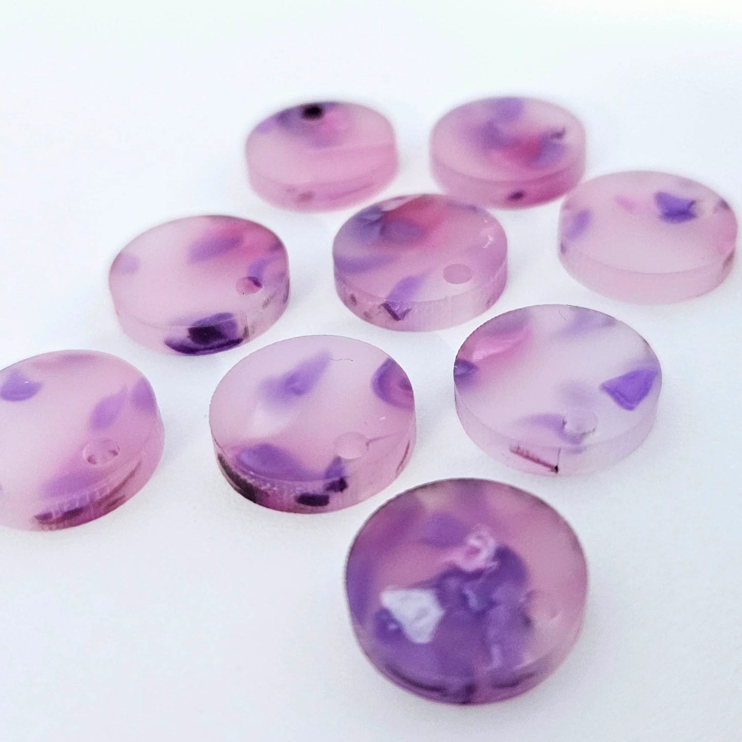 14mm JACARANDA PETAL Acrylic Toppers/Studs