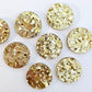 20mm CHUNKY GOLD GLITTER Acrylic CIRCLES