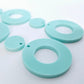 33mm PASTEL TURQUOISE (AQUA) Acrylic MINI HOOPS, with toppers