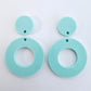 33mm PASTEL TURQUOISE (AQUA) Acrylic MINI HOOPS, with toppers