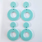 33mm PASTEL TURQUOISE (AQUA) Acrylic MINI HOOPS, with toppers