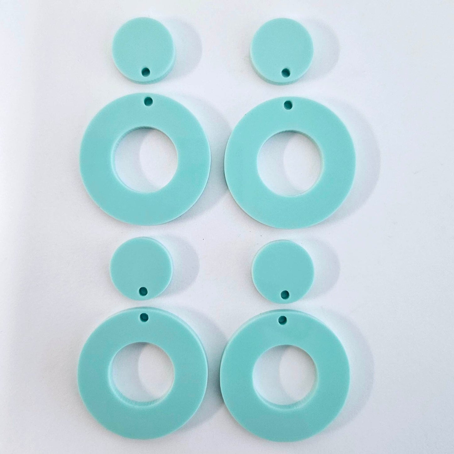 33mm PASTEL TURQUOISE (AQUA) Acrylic MINI HOOPS, with toppers