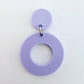 33mm PASTEL PURPLE Acrylic MINI HOOPS, with toppers