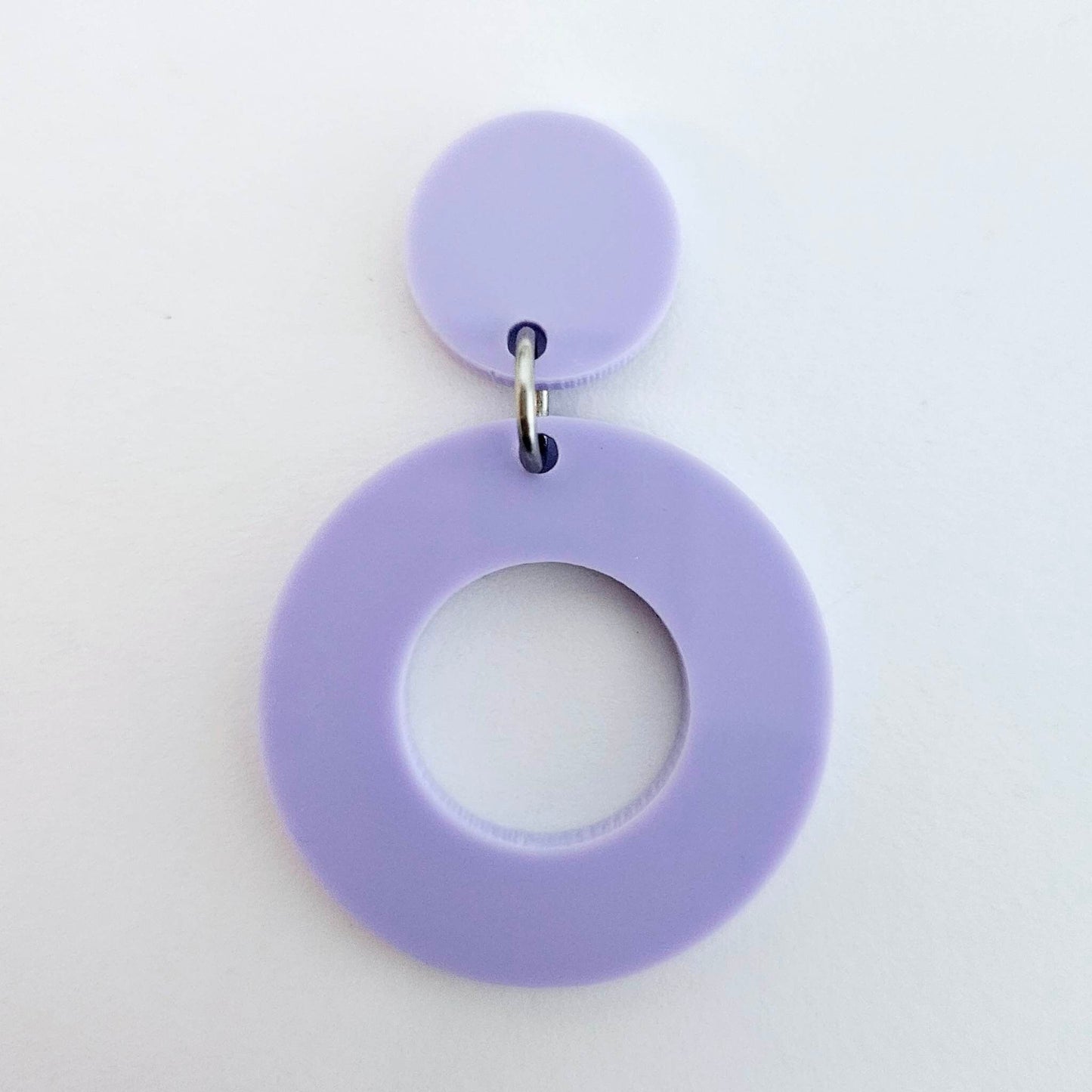 33mm PASTEL PURPLE Acrylic MINI HOOPS, with toppers