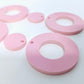 33mm PASTEL PINK Acrylic MINI HOOPS, with toppers