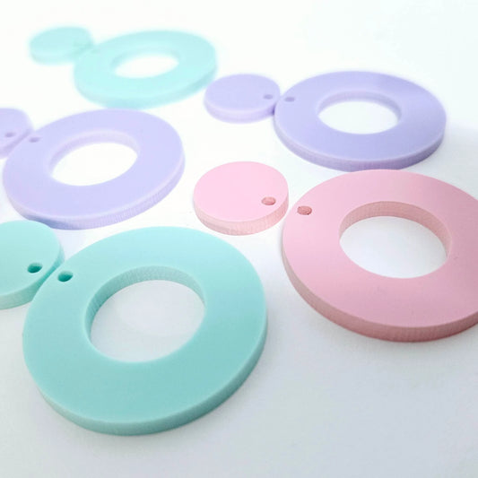 33mm PASTEL Acrylic MINI HOOPS MIXED PACK