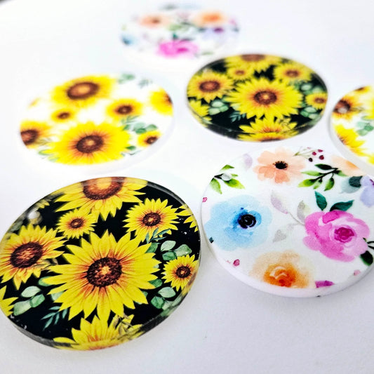 38mm FLORAL Acrylic DANGLES MIXED PACK