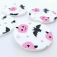 38mm PINK & BLACK HALLOWEEN Acrylic Dangles