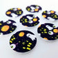 25mm PURPLE HALLOWEEN PRINT Acrylic CIRCLES.