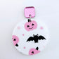 38mm PINK & BLACK HALLOWEEN Acrylic Dangles