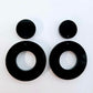 33mm GLOSSY BLACK Acrylic MINI HOOPS, with toppers