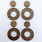 33mm WALNUT Veneer MINI HOOPS , with toppers