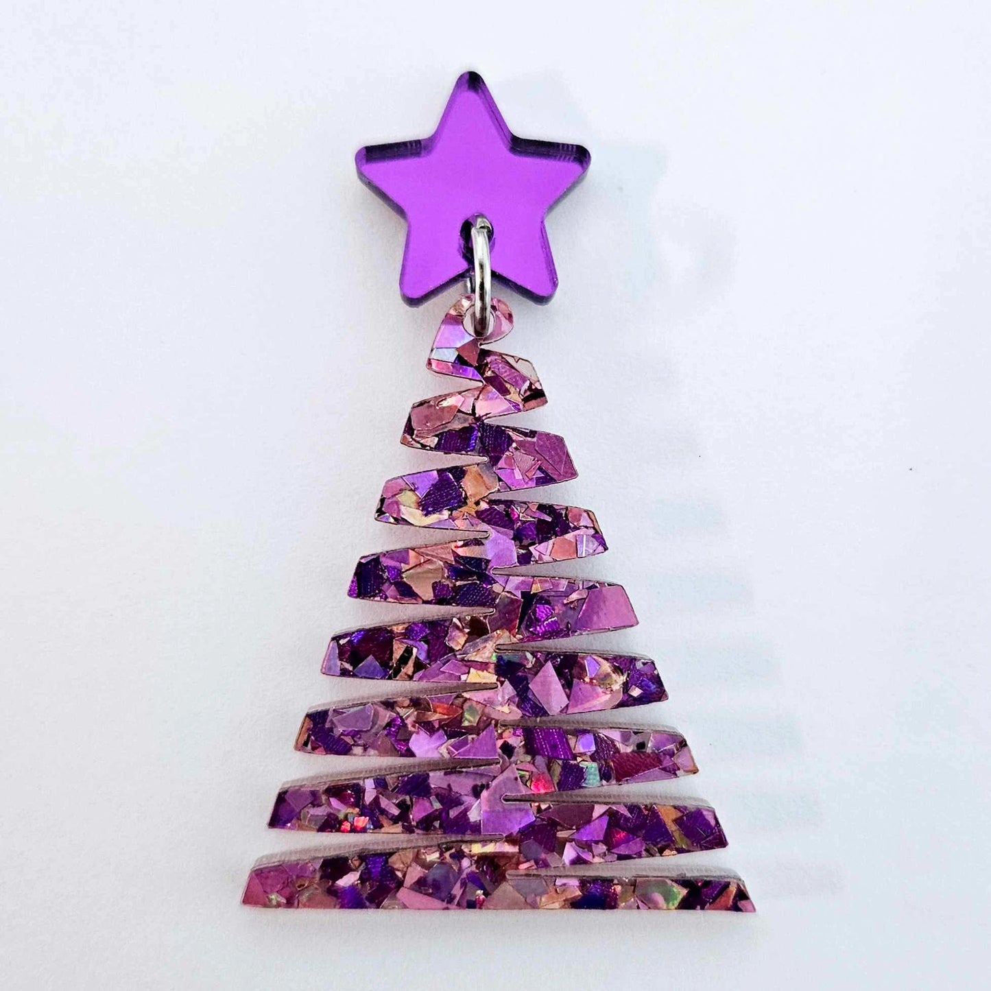 40mm UNICORN Glitter ZIGZAG Christmas Trees