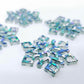 43mm AQUA Glitter SNOWFLAKES