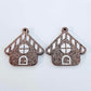 40mm COPPER GLITTER Acrylic GINGERBREAD HOUSES