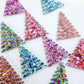 40mm CHUNKY Glitter ZIGZAG Christmas Trees MIXED PACK