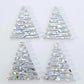 40mm HOLOGRAPHIC SILVER Glitter ZIGZAG Christmas Trees