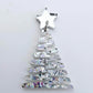 40mm HOLOGRAPHIC SILVER Glitter ZIGZAG Christmas Trees