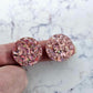 20mm HOLOGRAPHIC ROSE GOLD GLITTER Acrylic CIRCLES