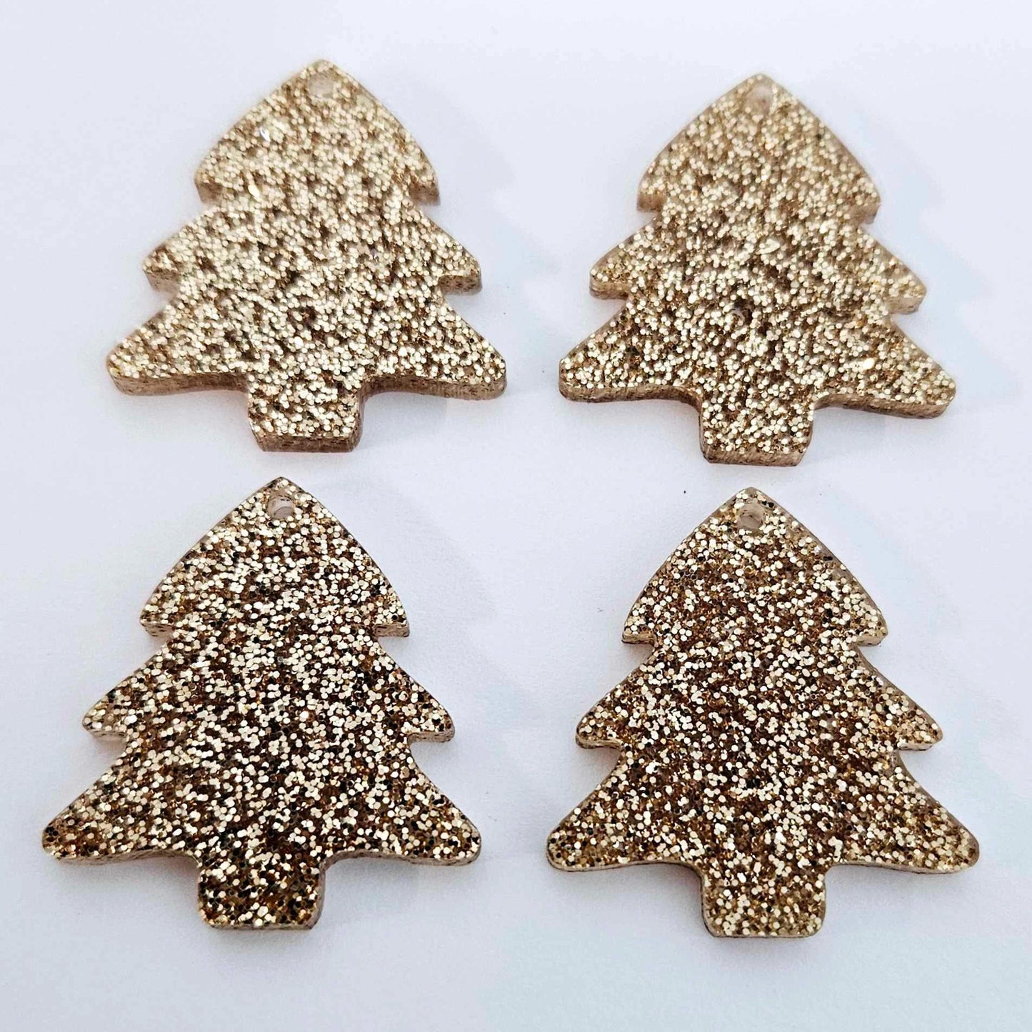 35mm ROSE GOLD GLITTER Acrylic CHRISTMAS TREES