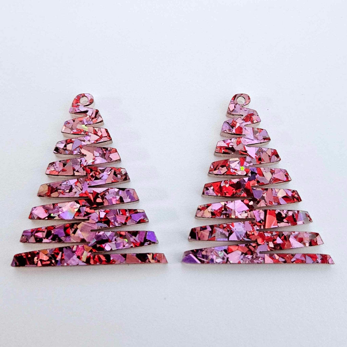 40mm CHUNKY LOVE Glitter ZIGZAG Christmas Trees