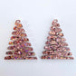 40mm HOLOGRAPHIC ROSE GOLD Glitter ZIGZAG Christmas Trees.