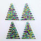 40mm CHUNKY PEACOCK Glitter ZIGZAG Christmas Trees.