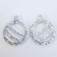 38mm HOLOGRAPHIC SILVER Glitter BAUBLES