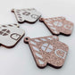 40mm COPPER GLITTER Acrylic GINGERBREAD HOUSES