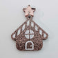 40mm COPPER GLITTER Acrylic GINGERBREAD HOUSES