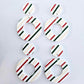 33mm STRIPY CHRISTMAS acrylic MINI HOOPS, with toppers