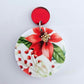 38mm CHRISTMAS POINSETTIA Acrylic DANGLES