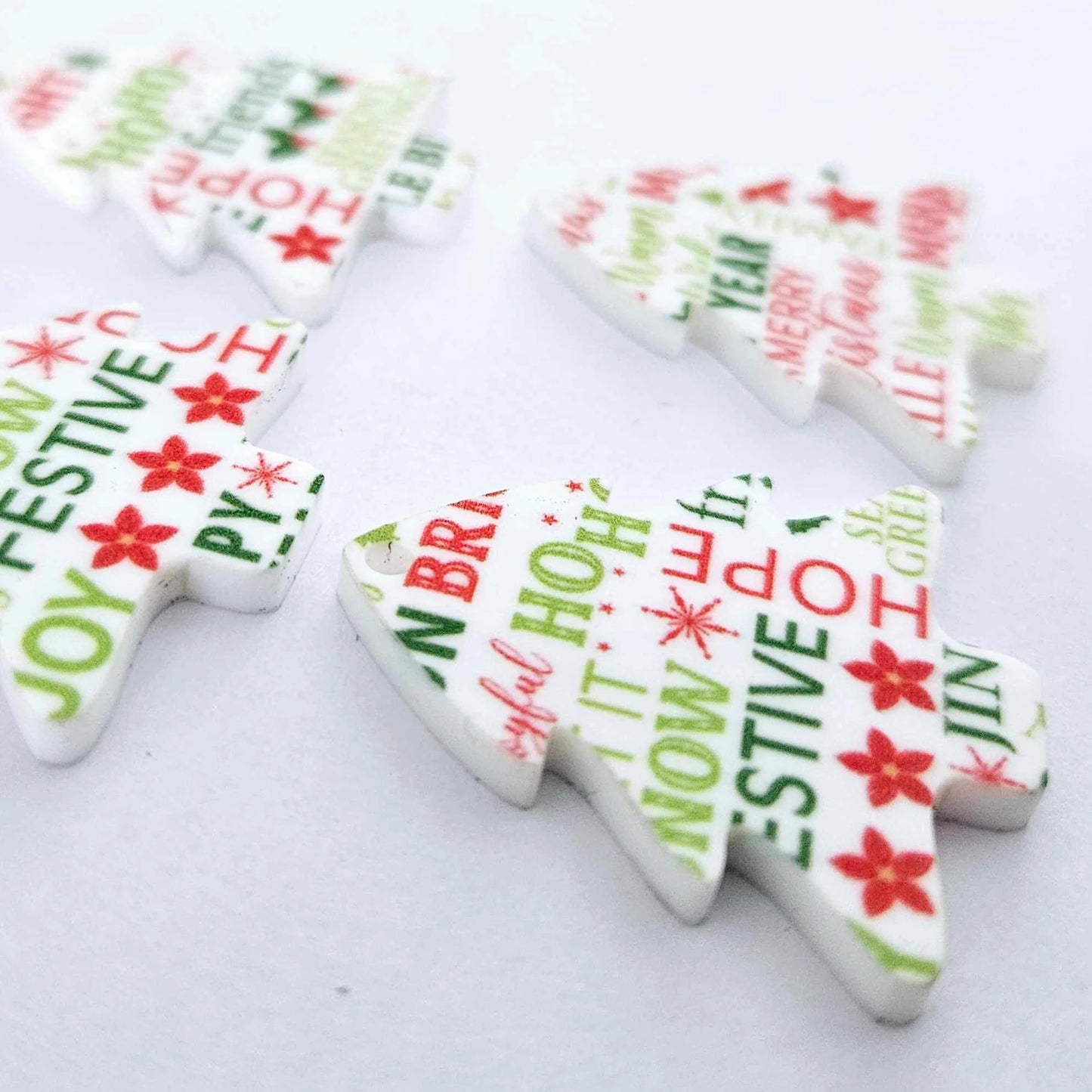 35mm CHRISTMAS TEXT Acrylic TREES