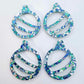 38mm AQUA Glitter BAUBLES