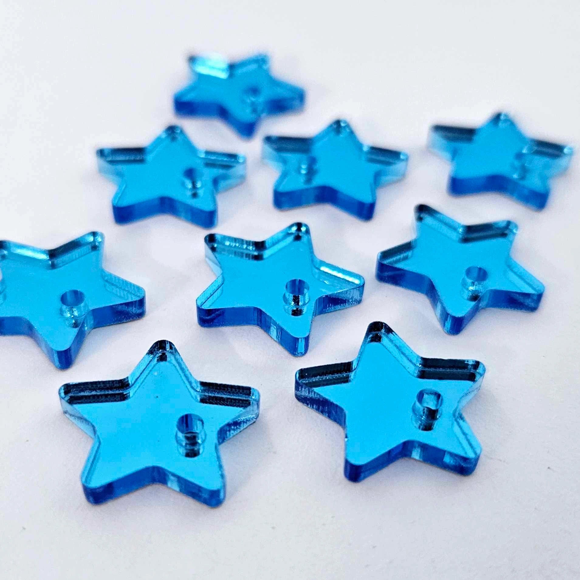 blue mirror star Christmas DIY earring supplies laser cut acrylic topper blanks studs