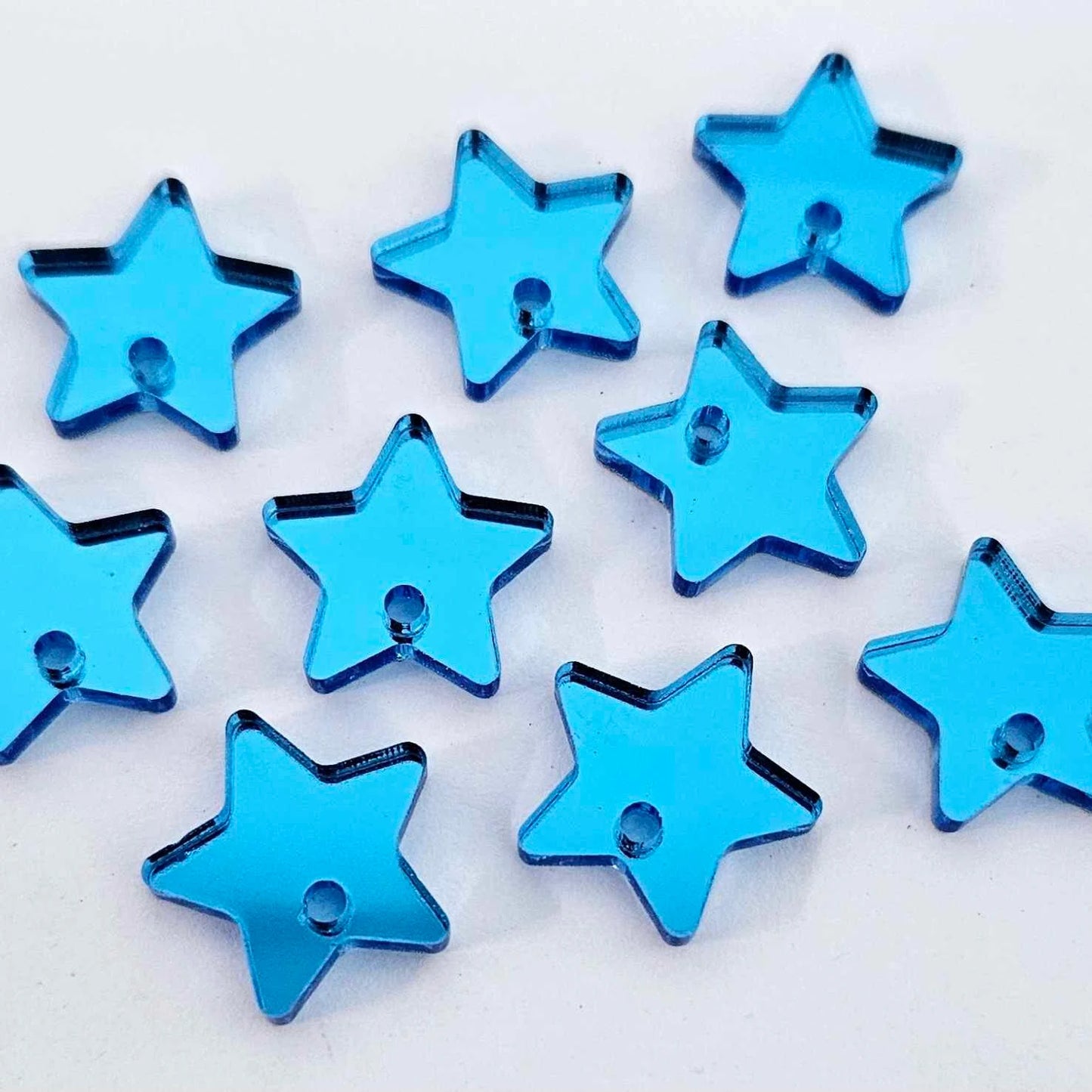 blue mirror star Christmas DIY earring supplies laser cut acrylic topper blanks studs