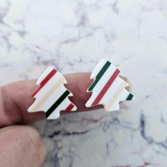 20mm STRIPY CHRISTMAS Acrylic TREES