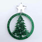 40mm GREEN GLITTER Acrylic BAUBLE TREE HOOPS