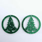 40mm GREEN GLITTER Acrylic BAUBLE TREE HOOPS