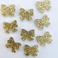 16mm GOLD GLITTER Acrylic BOWS