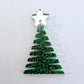 40mm GREEN Glitter ZIGZAG Christmas Trees.