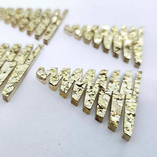 40mm CHUNKY GOLD Glitter ZIGZAG Christmas Trees.