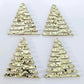 40mm CHUNKY GOLD Glitter ZIGZAG Christmas Trees.