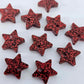 14mm RED GLITTER Acrylic STAR Toppers/Studs