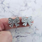 16mm SILVER GLITTER Acrylic BOWS