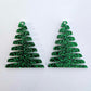 40mm GREEN Glitter ZIGZAG Christmas Trees.