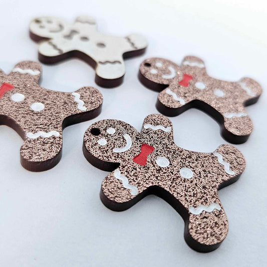 35mm COPPER GLITTER Acrylic GINGERBREAD MEN