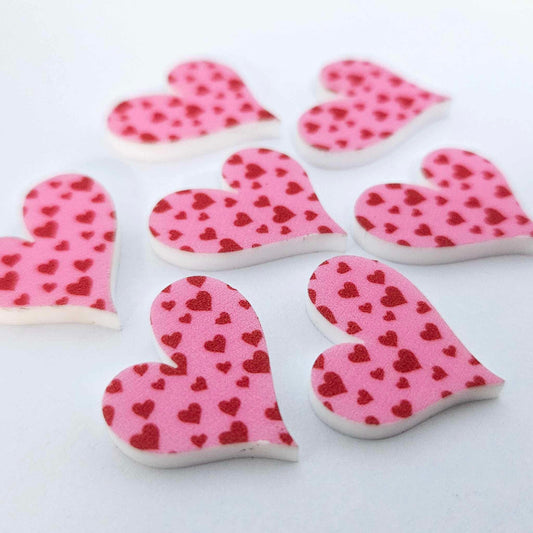 23mm PINK with RED HEARTY Hearts