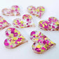 23mm PINK & GOLD BUBBLE Glitter HEARTS